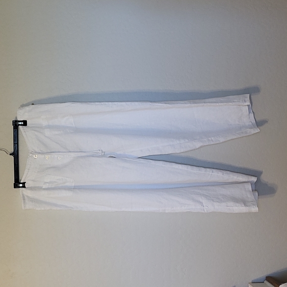 Margaritaville White Wide Leg Washable Linen Pants Drawstring Front Pockets XL - Picture 1 of 12